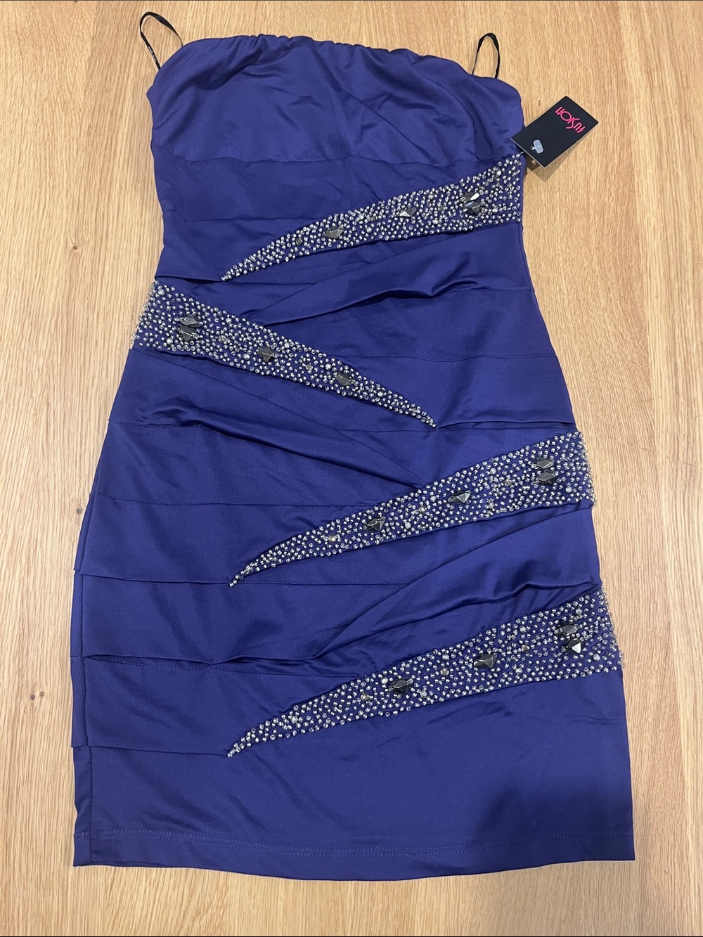 Nikibiki Royal Blue Beaded Strap Mini Dress